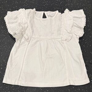 Zara Kids White Ruffled Top